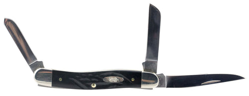 Case 18222 Rough Black Medium Stockman 2.57/1.88/1.71 Clip Point/Sheepsfoot/Spey Plain Stainless Steel Jigged Black Synthetic Handle Folding