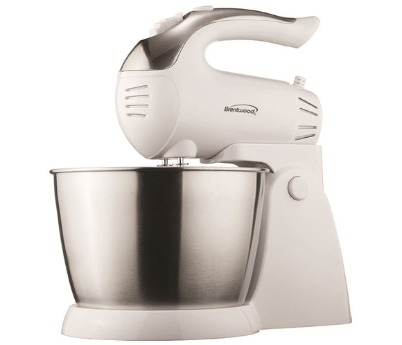 Brentwood SM-1152 5-Speed + Turbo Stand Mixer, White