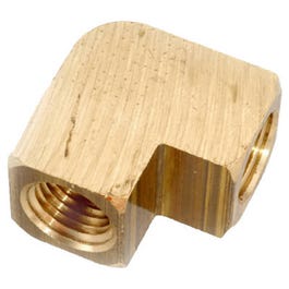 Pipe Fitting, 90-Degree Elbow, Lead-Free Brass, 1/8-In.