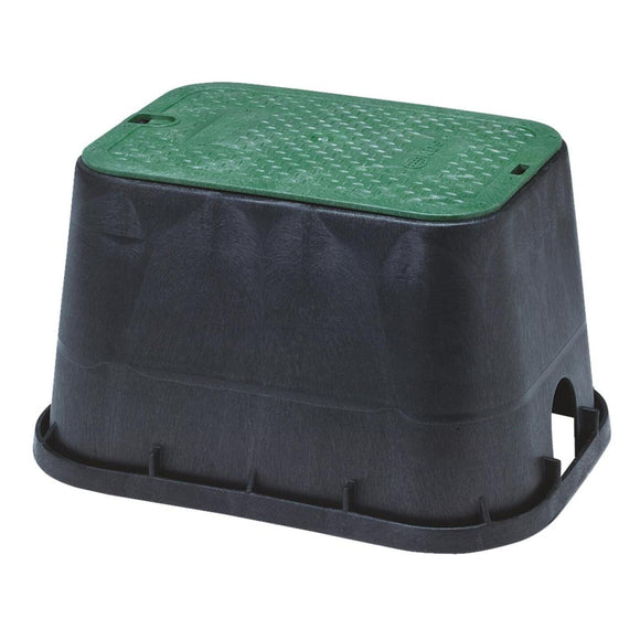 National Diversified 14 In. x 19 In. Standard Rectangular Black & Green Valve Box with Cover
