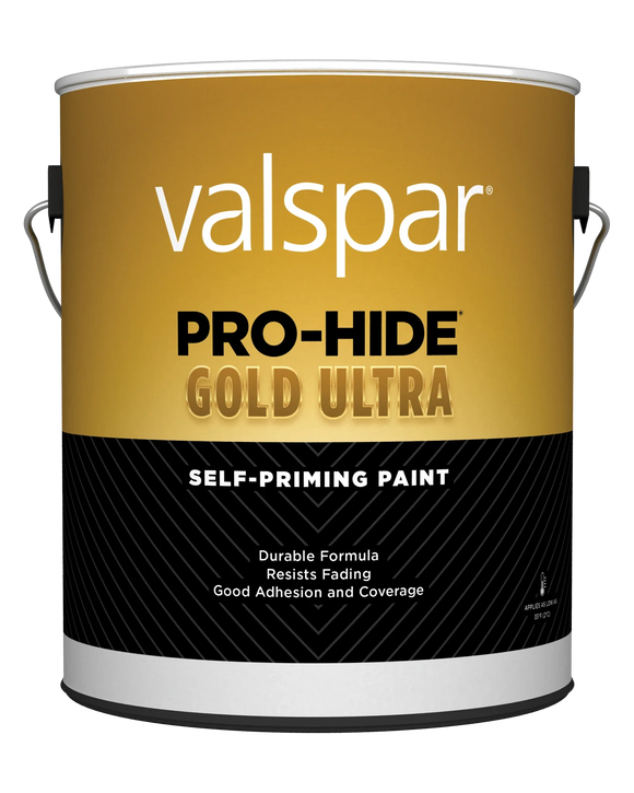 Valspar® Pro-Hide® Gold Ultra Exterior Self-Priming Paint 	Flat 1 Gallon Super One Coat White