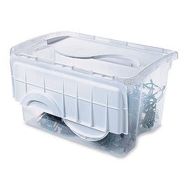 Storage Box, Hinged Lid, 48-Qt.