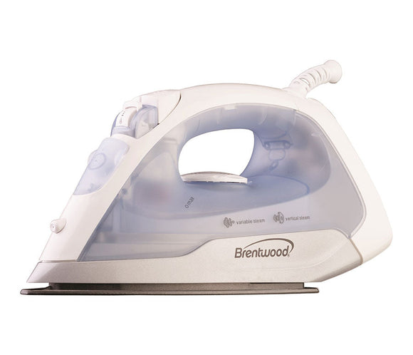 Brentwood MPI-52 Non-Stick Steam Iron, White (White)