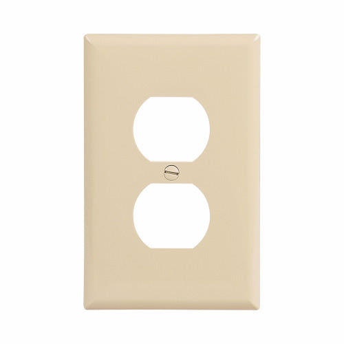 Eaton Cooper Wiring Duplex Receptacle Wallplate, Ivory 1 Gang