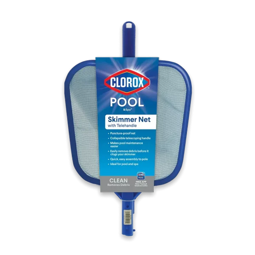 Clorox Pool & Spa Skimmer Net with Telehandle- Easy Push&Click