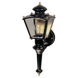 Charleston Coach Light Fixture, Motion-Activated, Black, 100-Watt