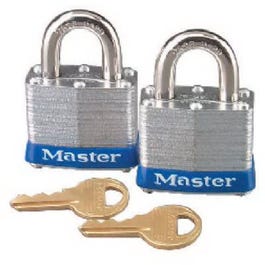 Keyed-Alike Padlocks, 1.5-In., Laminated, 2-Pk.