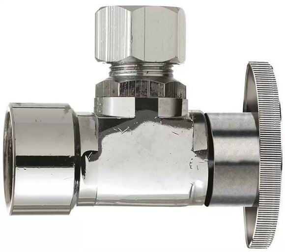 Plumb Pak Turn Angle Shut-Off Valve Chrome Plated 1/4