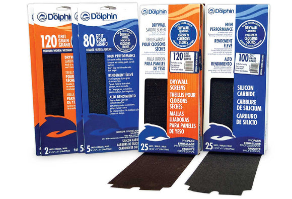 Linzer Blue Dolphin Silicon Carbide Drywall Screens 4 3/16 in. x 11 in. 120 Grit 25 Pack